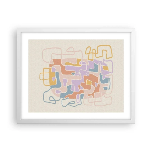 Poster in cornice bianca - Labirinto: avventura gioiosa - 50x40 cm