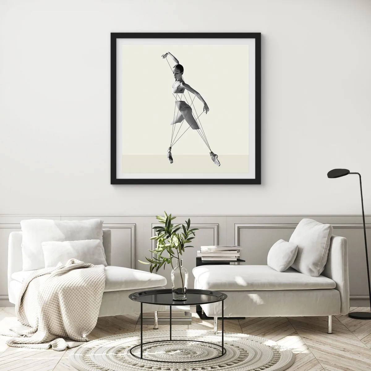 Poster in cornice nera - Nel teatro del mondo - 50x50 cm