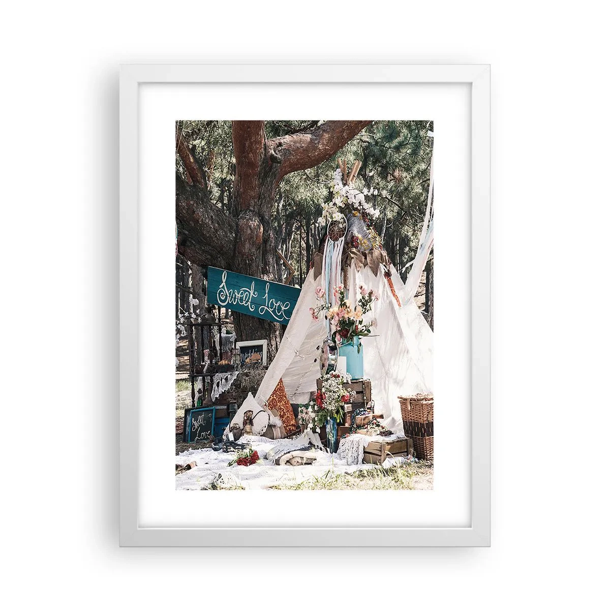 Poster in cornice bianca - Make love... - 30x40 cm