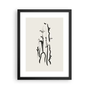 Poster in cornice nera - Erba in fiore - 30x40 cm