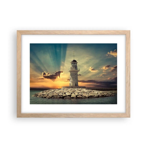 Poster in cornice rovere chiaro - Luce - Bontà - Bellezza - 40x30 cm