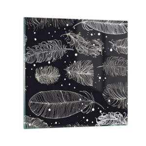 Quadro su vetro - Pizzo piumato - 30x30 cm