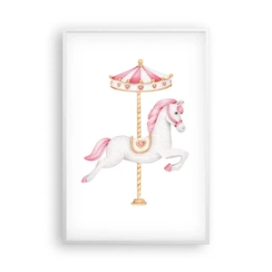 Poster in cornice bianca - Partito al galoppo. - 61x91 cm