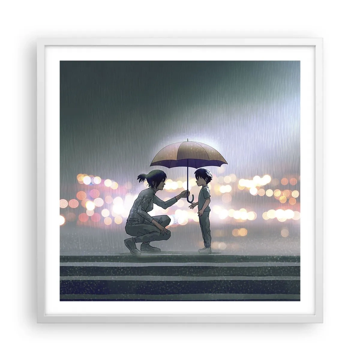 Poster in cornice bianca - E già tutto va bene - 60x60 cm