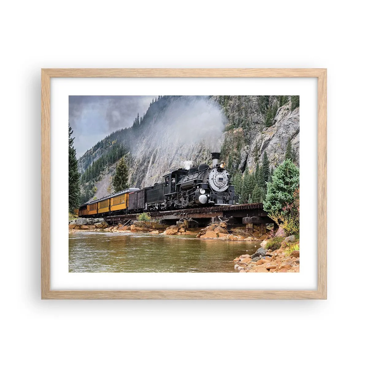 Poster in cornice rovere chiaro - Dove andiamo? - 50x40 cm