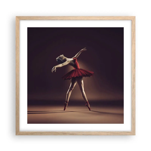 Poster in cornice rovere chiaro - Prima ballerina - 50x50 cm