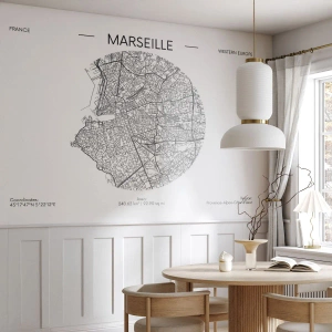 Fotomurali Autoadesivo Deluxe Sticker - Anatomia di Marsiglia - Carta geografica, Marsiglia, Francia - 350x256 cm
