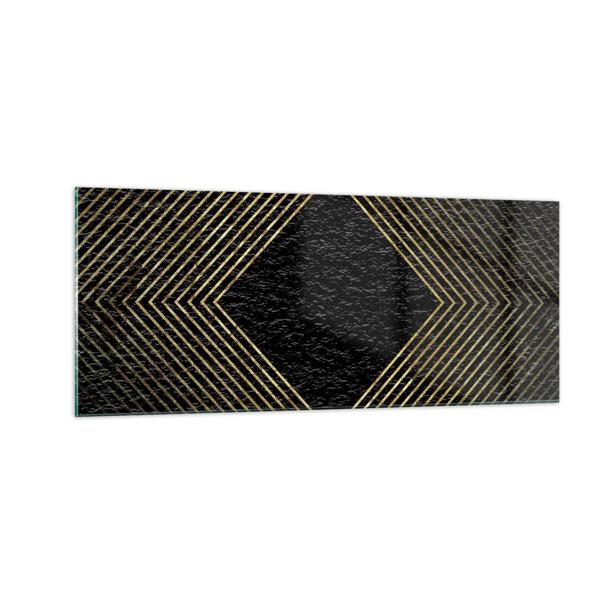 Quadro su vetro - Geometria in stile glamour - 100x40 cm