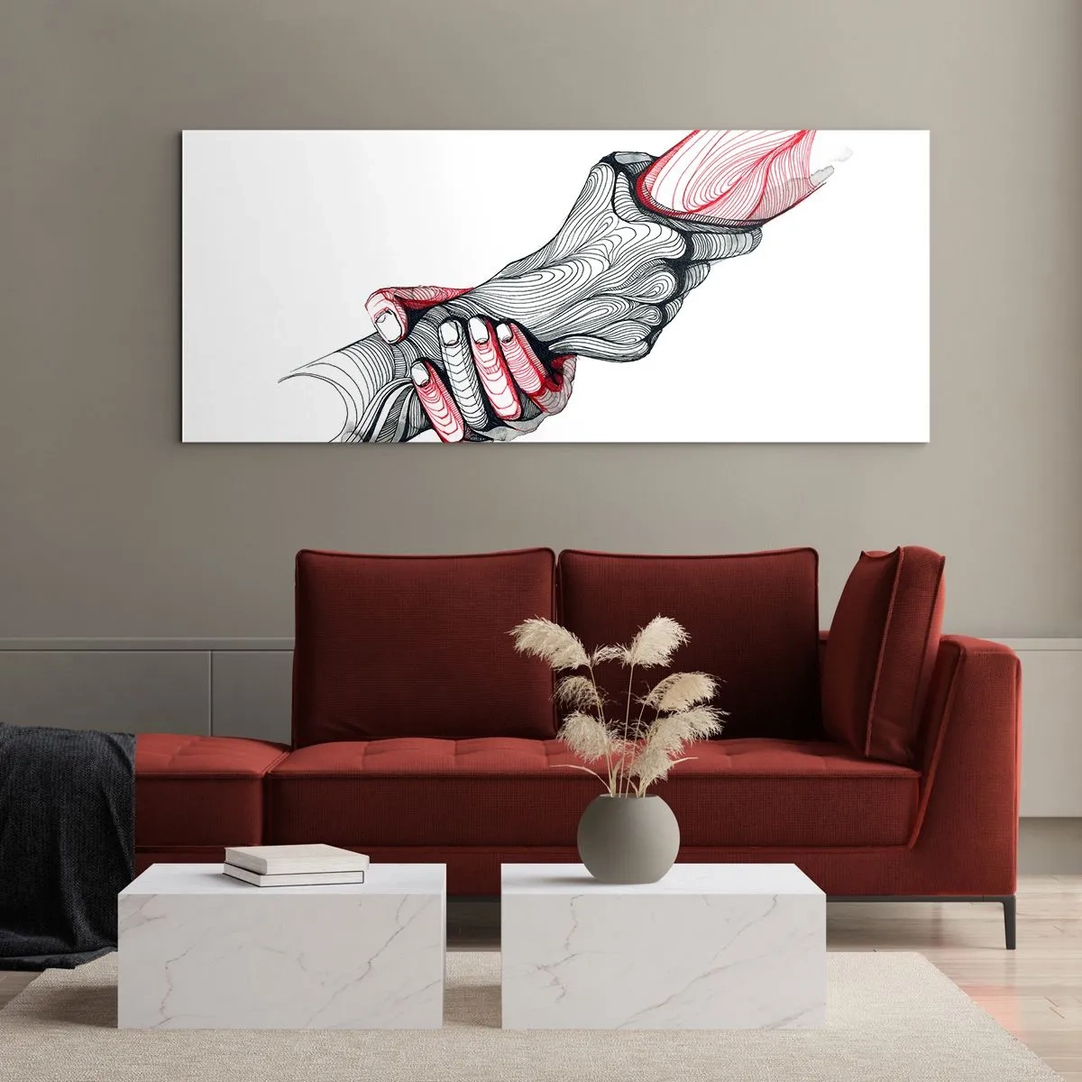 Quadro su vetro - Sei in buone mani - 90x30 cm