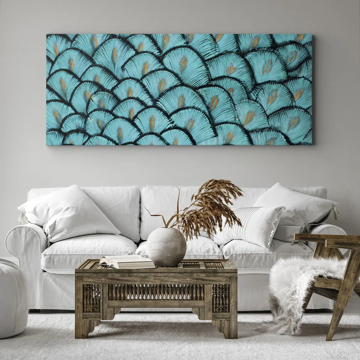 Quadro su tela - Stampe su Tela - La grande festa delle piume - 100x40 cm