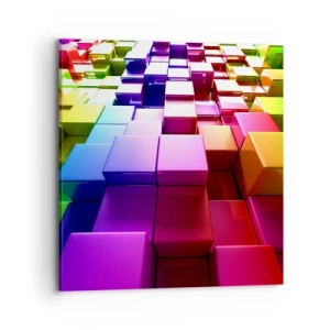 Quadro su tela - Stampe su Tela - Op Art insieme in squadra - 70x70 cm