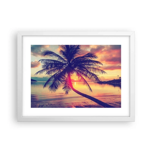 Poster in cornice bianca - Sera sotto le palme - 40x30 cm