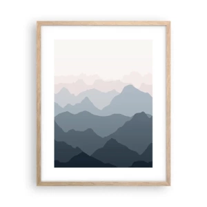 Poster in cornice rovere chiaro - Le onde dei monti - 40x50 cm
