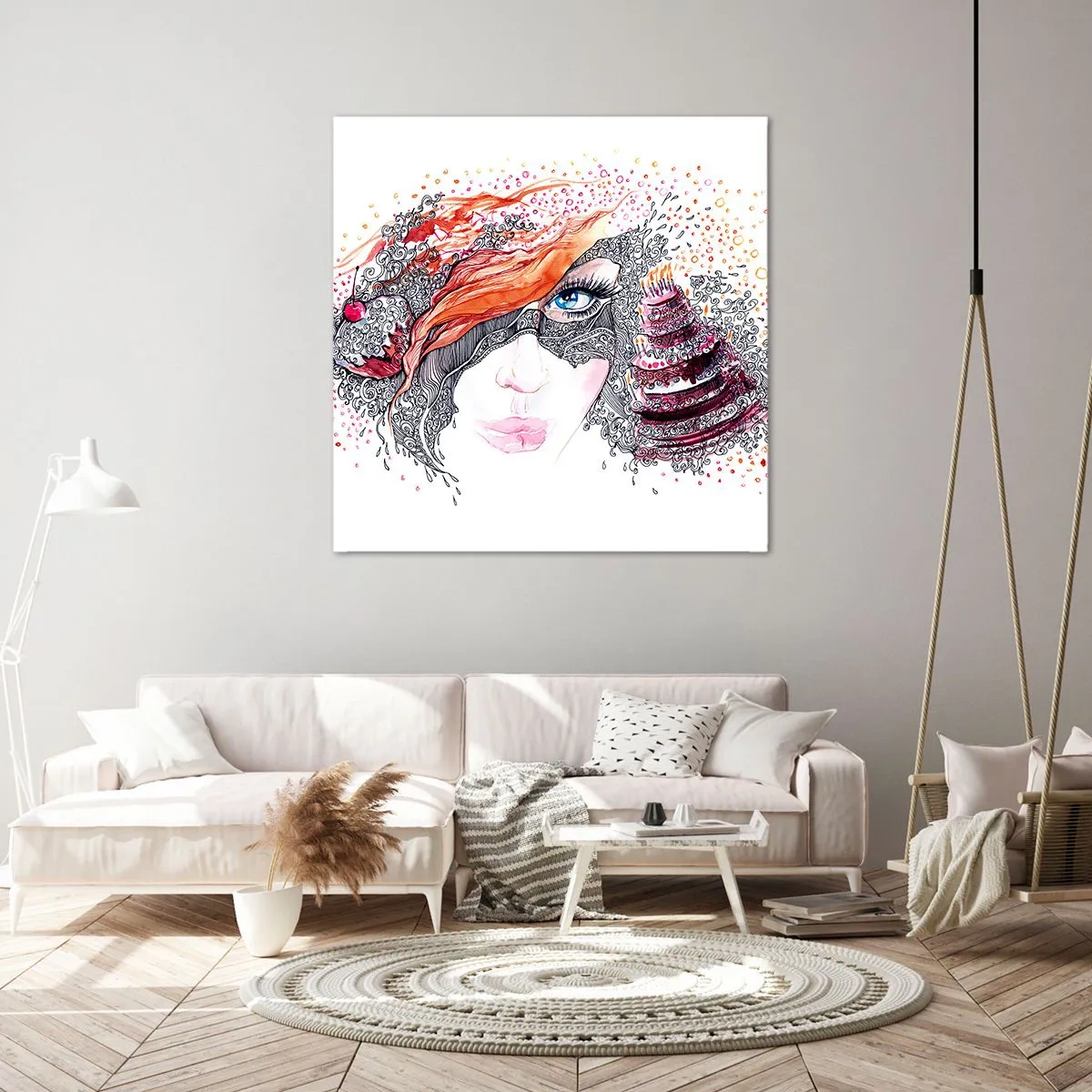 Quadro su tela - Stampe su Tela - Con lei ogni giorno è festa - 40x40 cm