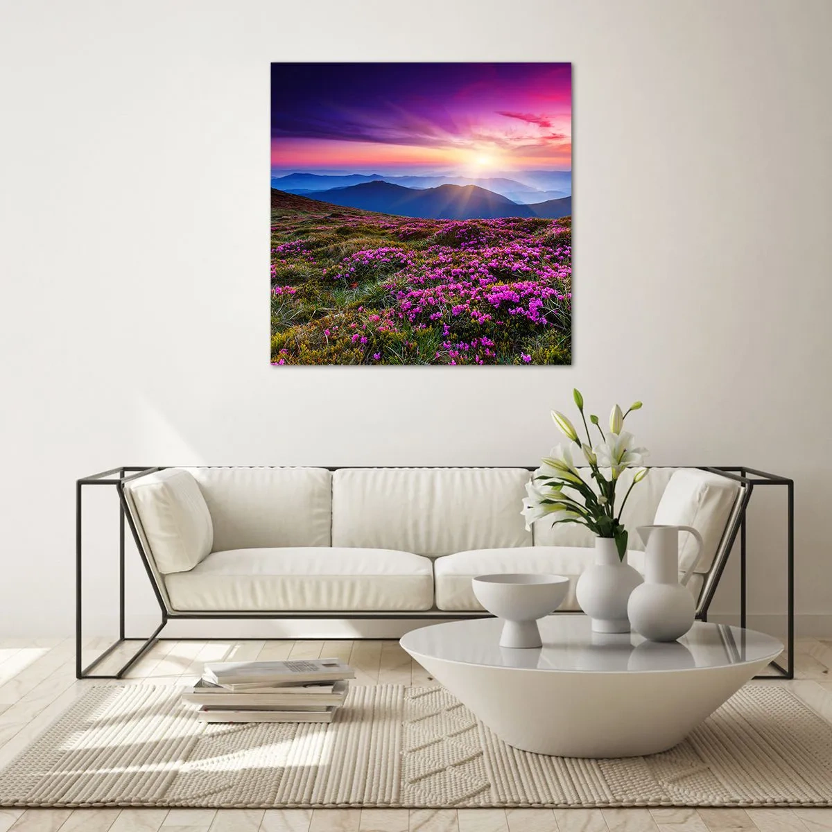 Quadro su vetro - Il profumo dei fiori freschi del campo - 50x50 cm