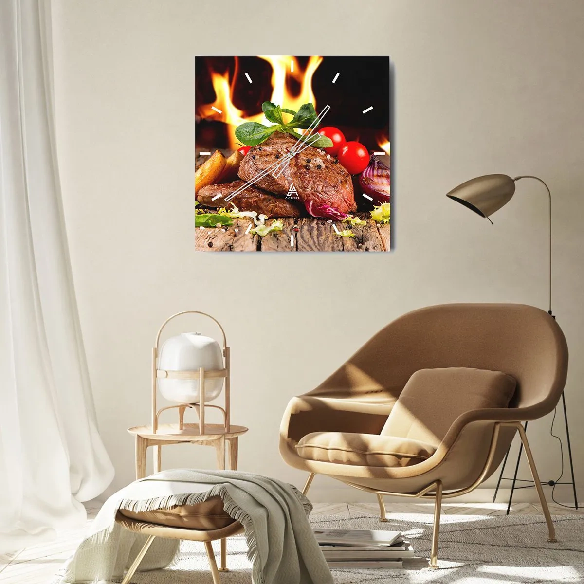 Orologio da parete - Orologio in Vetro - Incantate dal fuoco - 40x40 cm