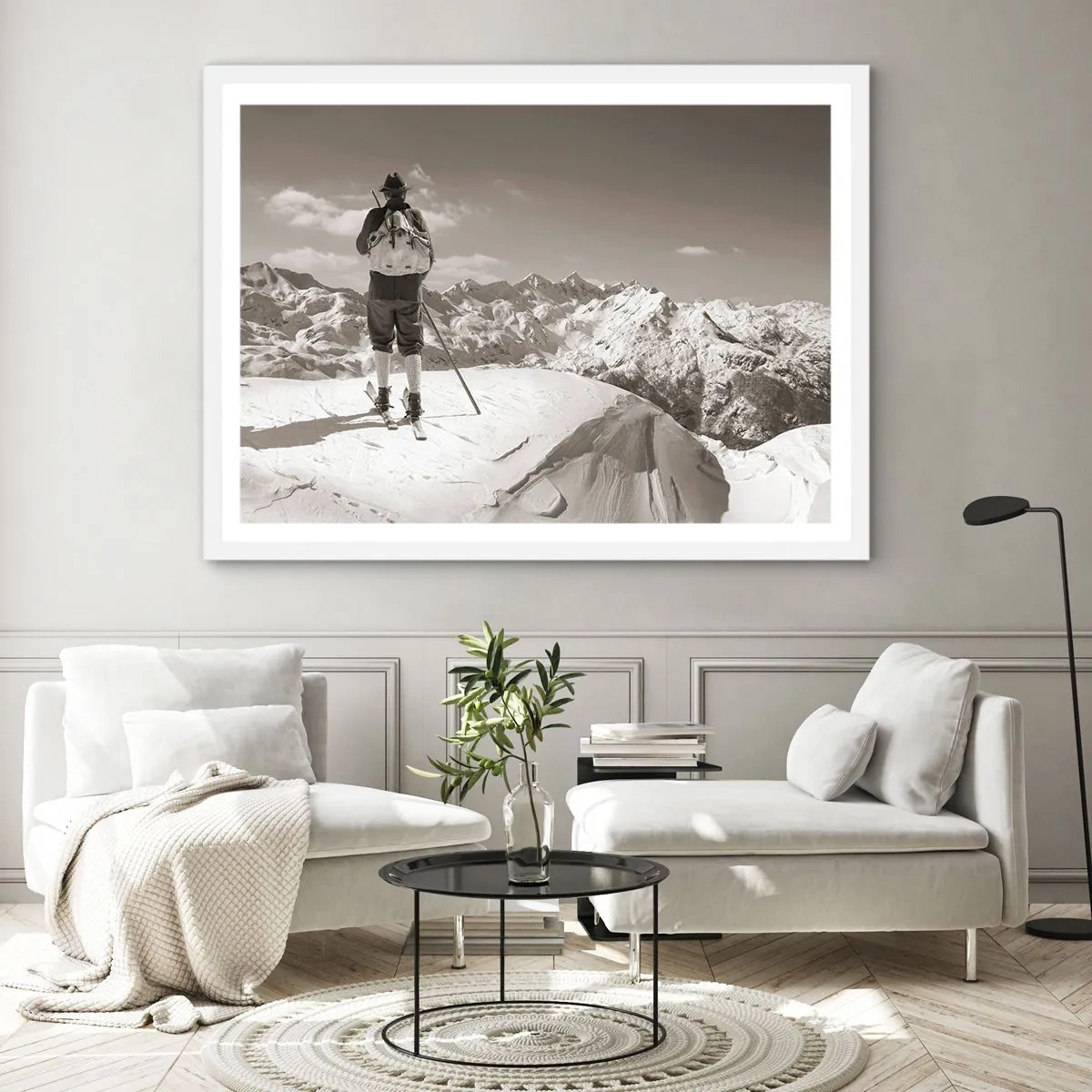 Poster in cornice bianca - E i monti sono immutabili - 100x70 cm