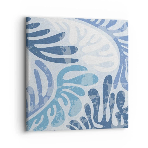 Quadro su tela - Stampe su Tela - Felci blu - 30x30 cm