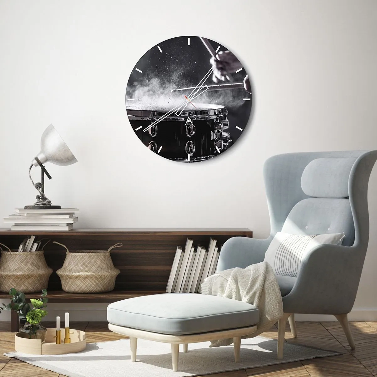 Orologio da parete - Orologio in Vetro - Il polso della musica - 30x30 cm