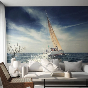 Fotomurali Autoadesivo Deluxe Sticker - Non ci raggiungeranno! - Barca a vela, Oceano, Barca a vela - 350x256 cm