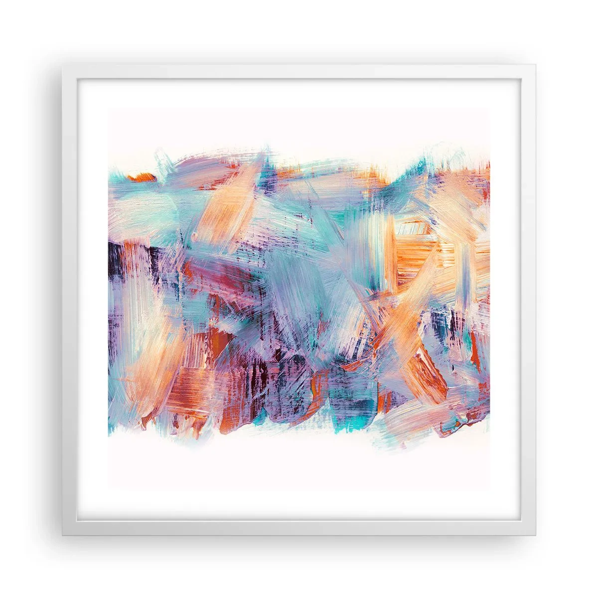 Poster in cornice bianca - Caos colorato - 50x50 cm