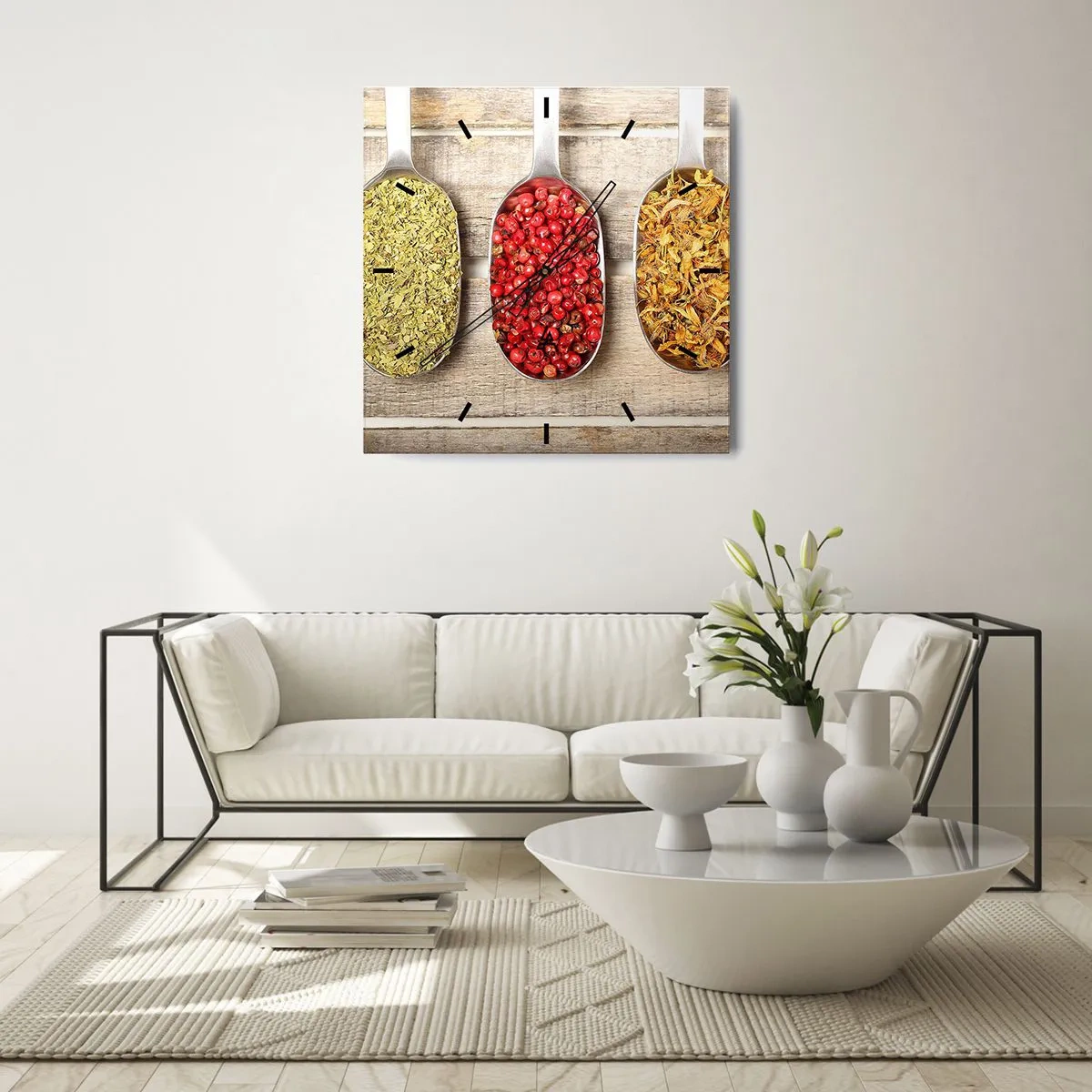 Orologio da parete - Orologio in Vetro - Magia in cucina - 40x40 cm