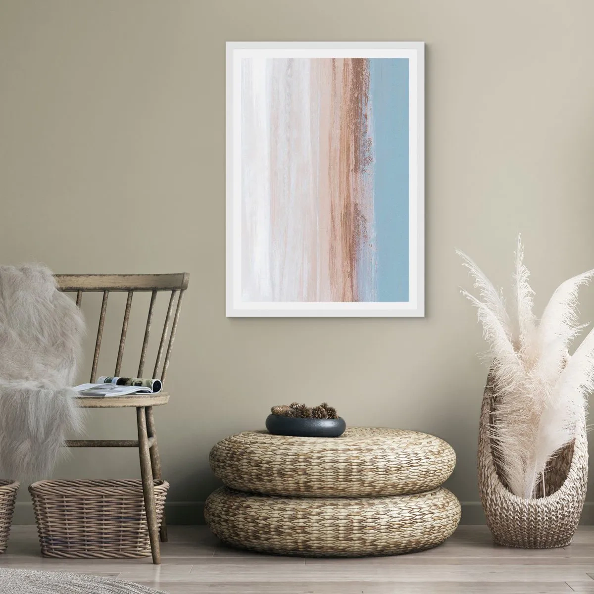 Poster in cornice bianca - Paesaggio incerto - 50x70 cm