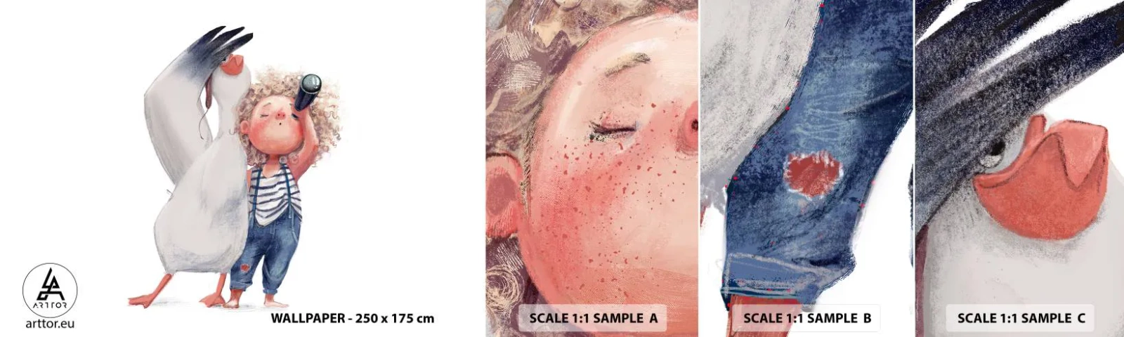 Campione Di Fotomurale Standard Eco - Il progetto di un grande viaggio - Per bambini, Amicizia, Ragazza - 100x30 cm