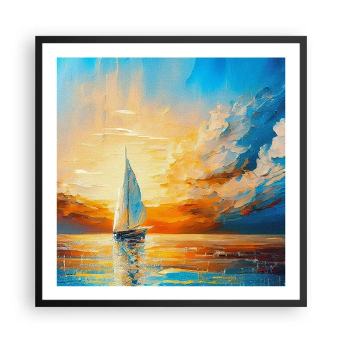 Poster in cornice nera - Navigando nell'oro - 60x60 cm