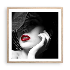 Poster in cornice rovere chiaro - Studio in scarlatto - 60x60 cm