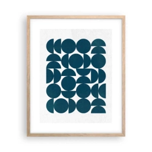 Poster in cornice rovere chiaro - Cerchi e semicerchi - 40x50 cm