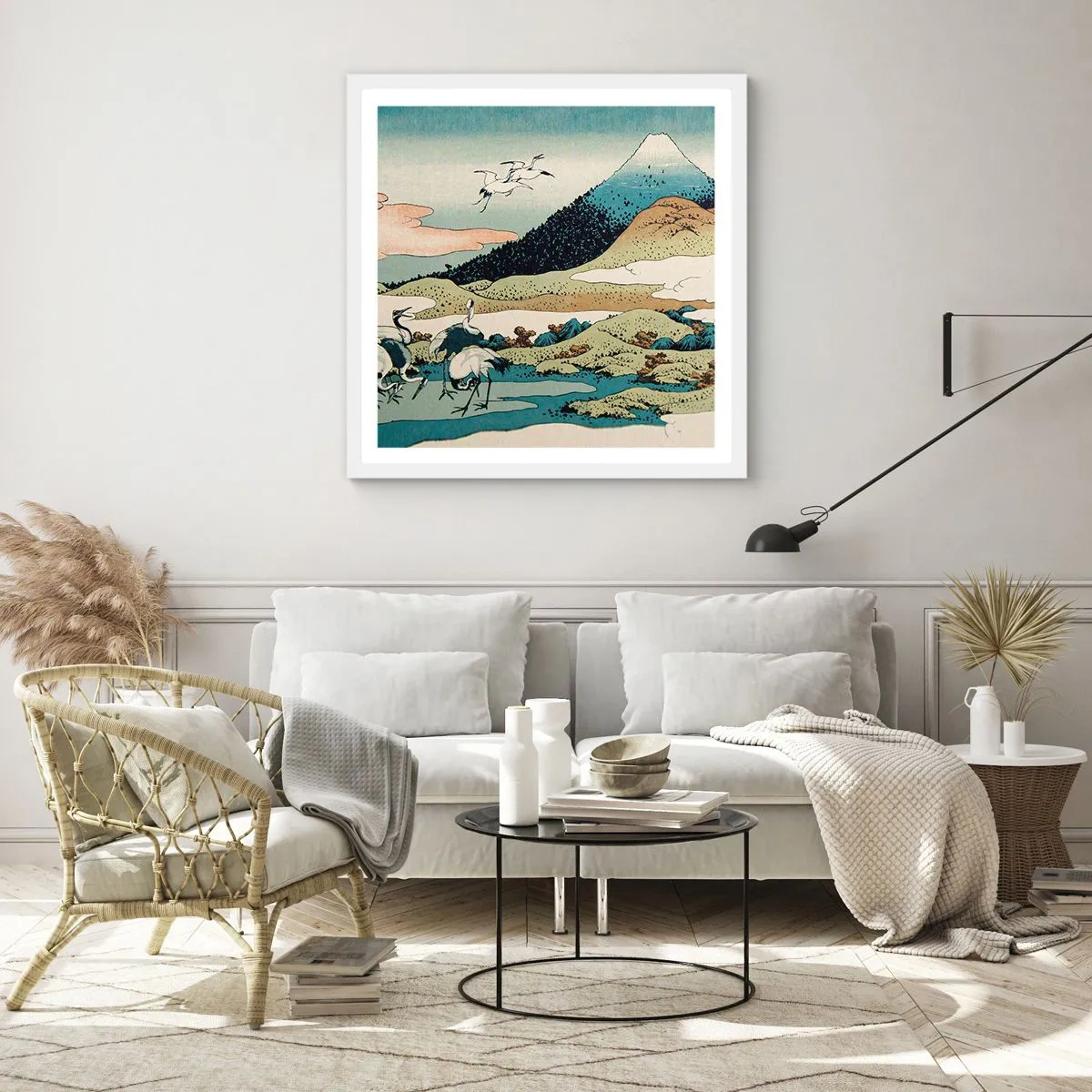 Poster in cornice bianca - Nello spirito giapponese - 30x30 cm