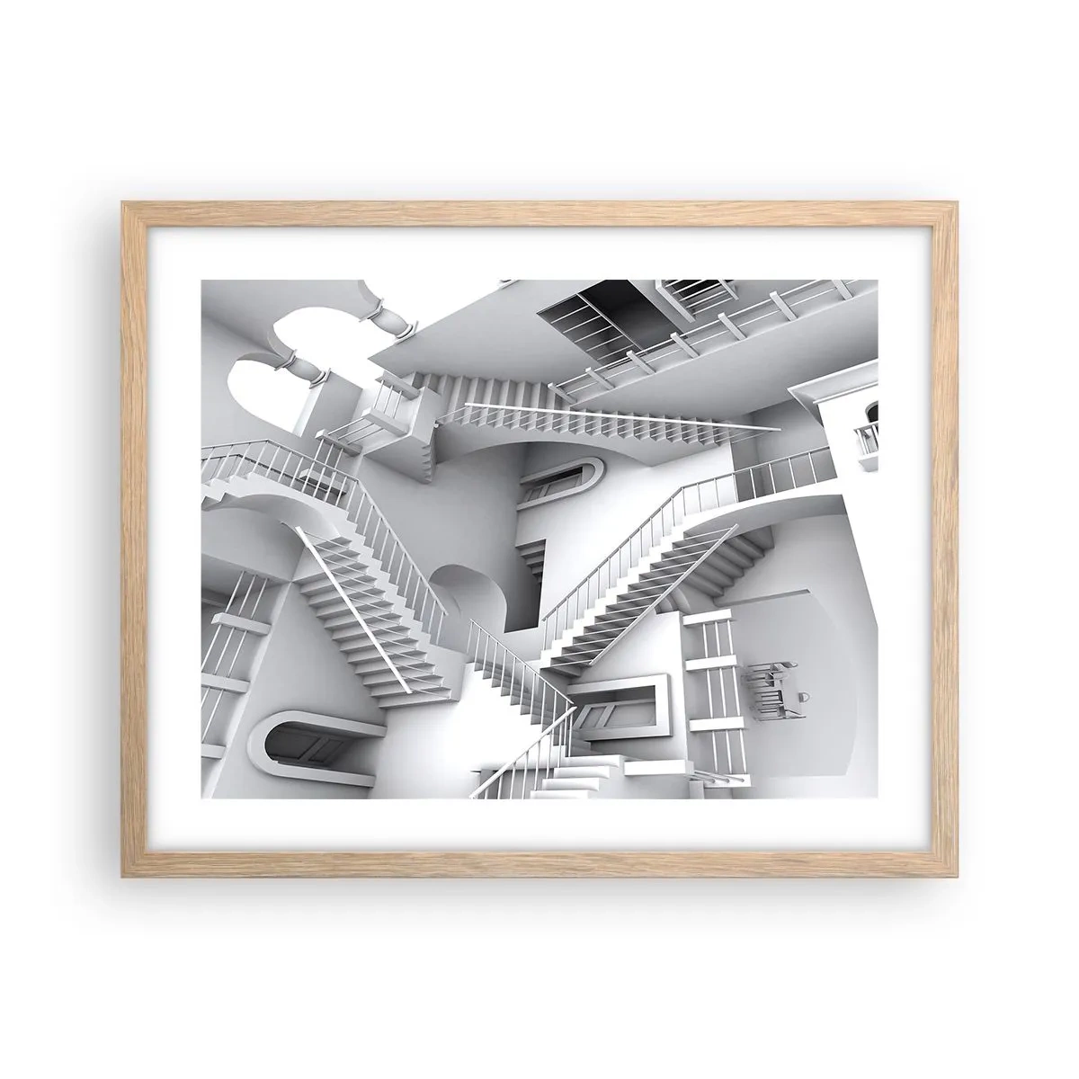 Poster in cornice rovere chiaro - Il paradosso dello spazio - 50x40 cm