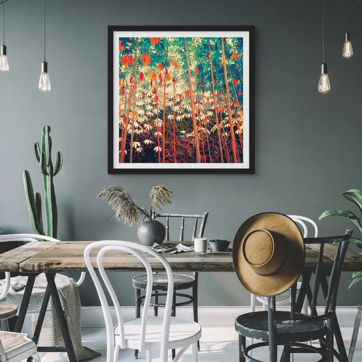 Poster in cornice nera - La vita segreta delle foglie - 30x30 cm