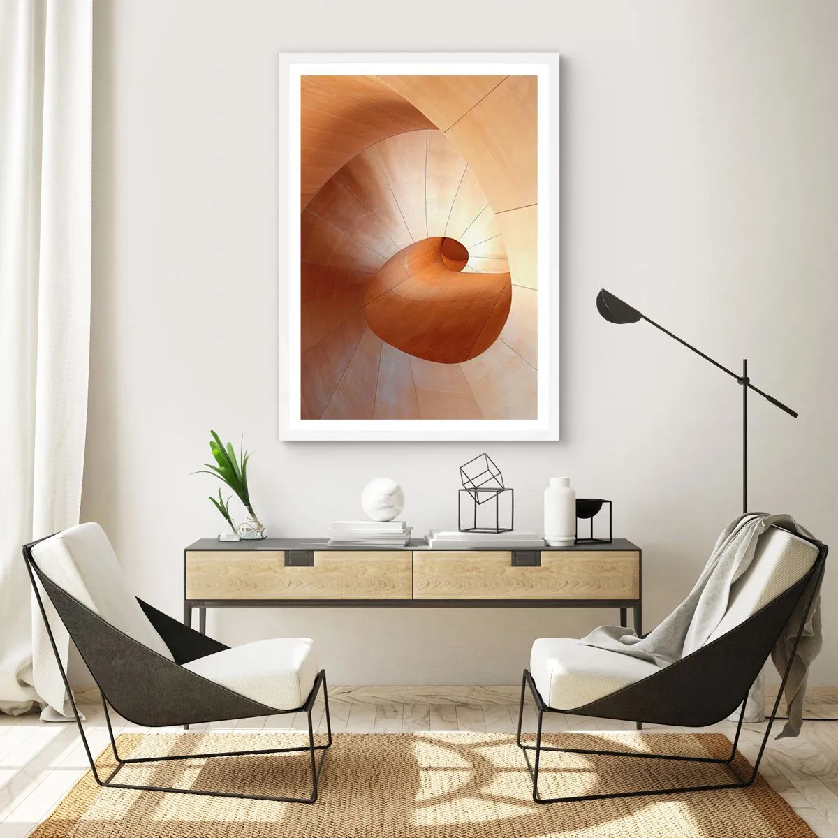 Poster in cornice bianca - Serpentina architettonica - 30x40 cm