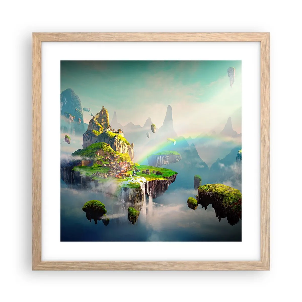 Poster in cornice rovere chiaro - In mezzo al cielo: isole fortunate - 40x40 cm