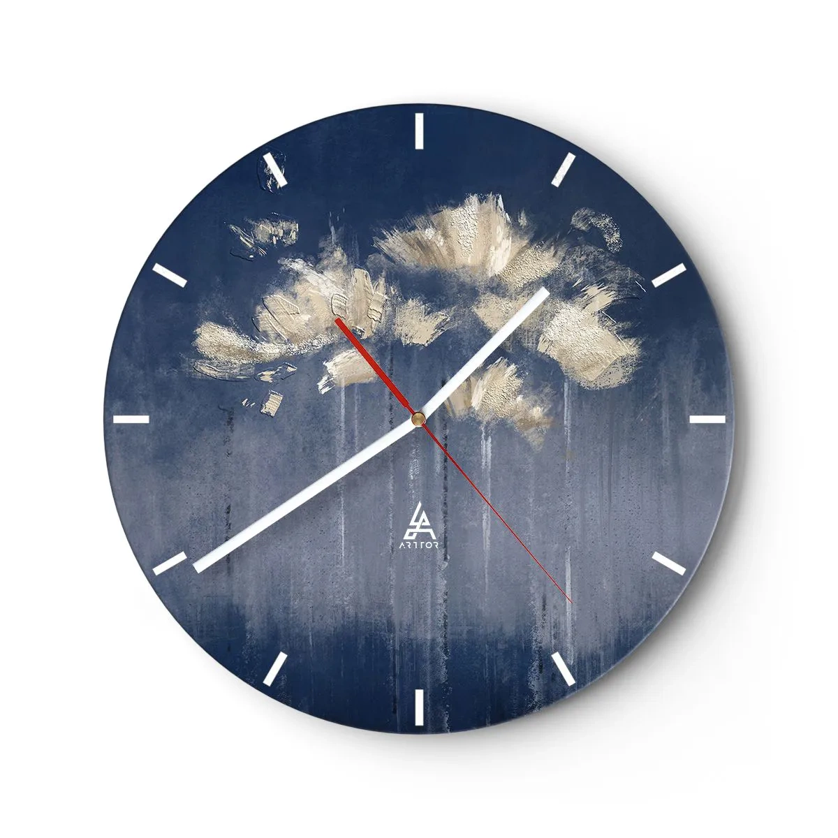 Orologio da parete - Orologio in Vetro - Come petali al vento - 40x40 cm