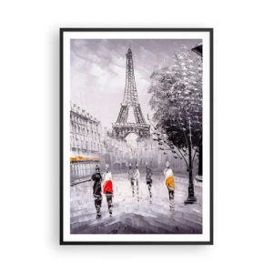 Poster in cornice nera - Passeggiata a Parigi - 70x100 cm