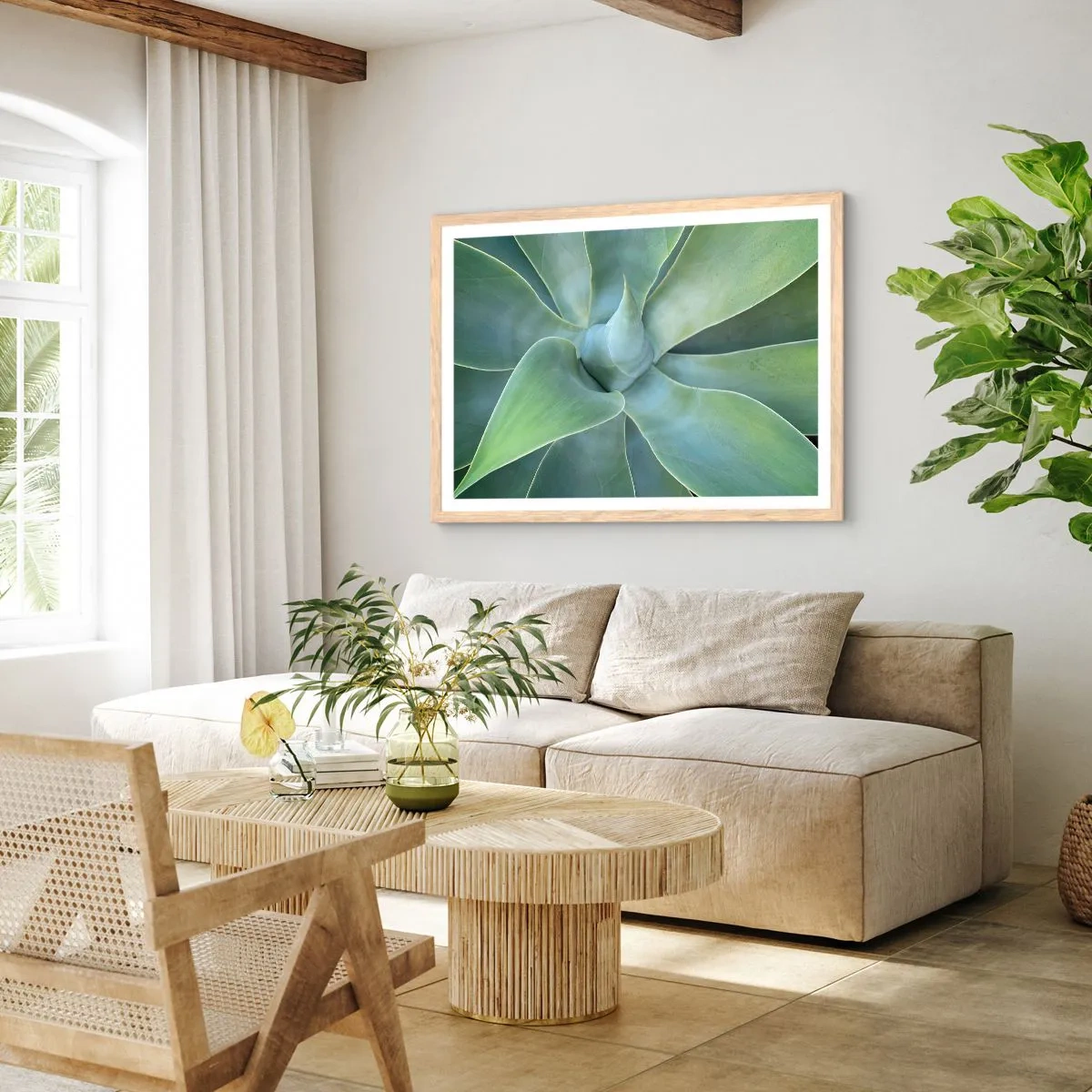 Poster in cornice rovere chiaro - La nascita del verde - 91x61 cm