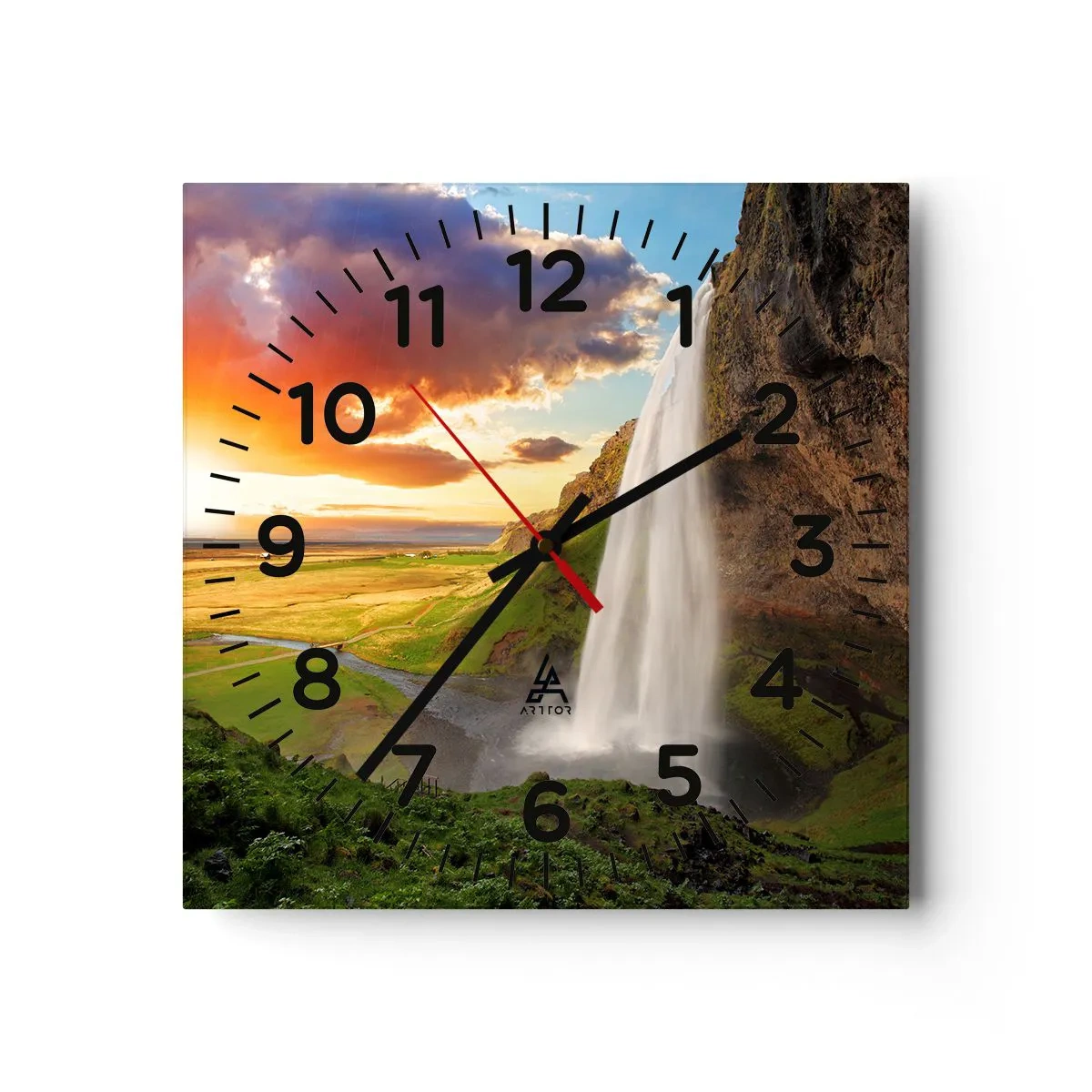 Orologio da parete - Orologio in Vetro - Nel mezzo dell'estate islandese - 40x40 cm
