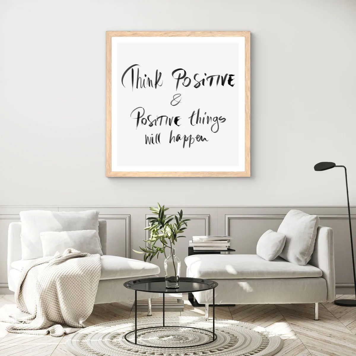 Poster in cornice rovere chiaro - Come vivere? - 40x40 cm