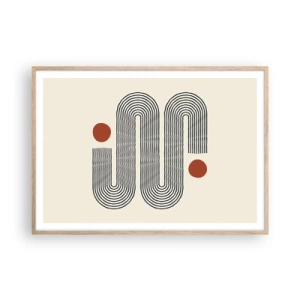 Poster in cornice rovere chiaro - Dall'inizio alla fine - 100x70 cm