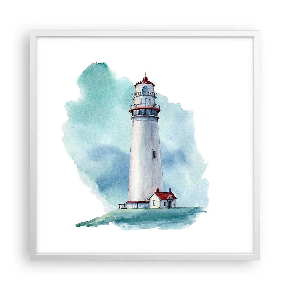 Poster in cornice bianca - Il mite amico del blu - 60x60 cm