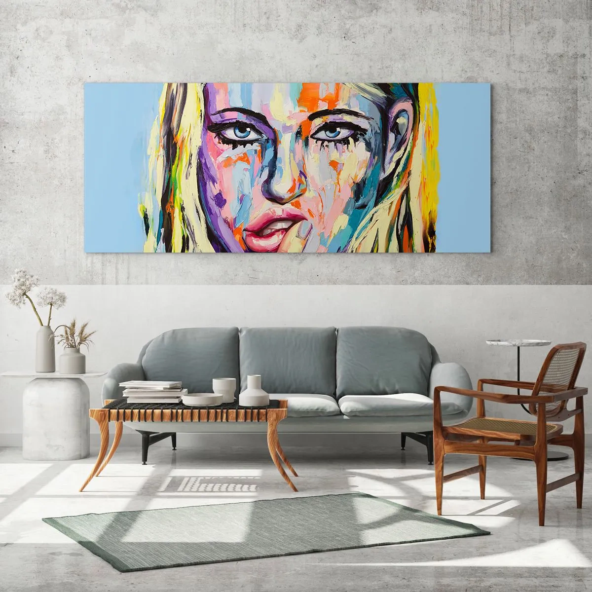 Quadro su vetro - Guardala dritto negli occhi - 90x30 cm