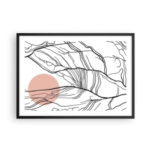 Poster in cornice nera - Linee minimaliste con accenti geometrici - 70x50cm - Nella rete dei rami - Decorazione murale moderna per soggiorno e camera da letto ARTTOR
