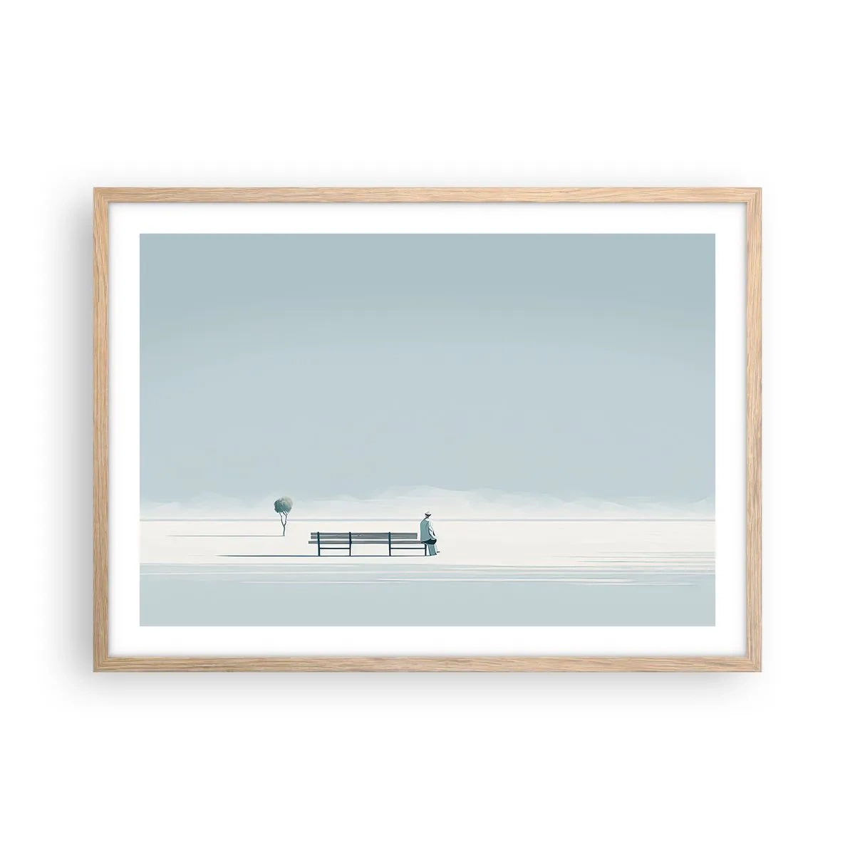 Poster in cornice rovere chiaro - Si, aspetto. - 70x50 cm