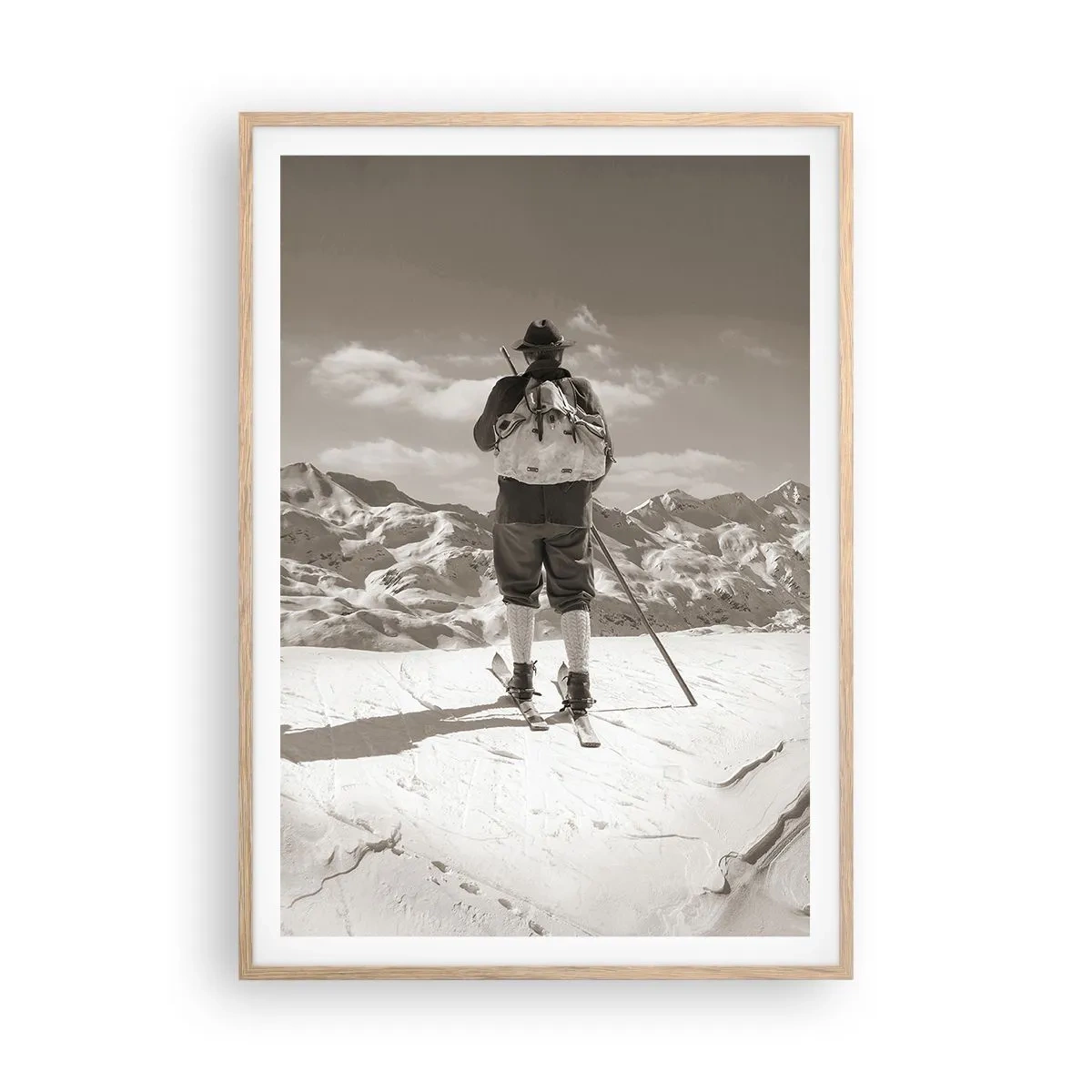 Poster in cornice rovere chiaro - E i monti sono immutabili - 70x100 cm