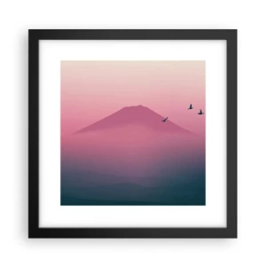 Poster in cornice nera - Viandanti sopra le nuvole - 30x30 cm