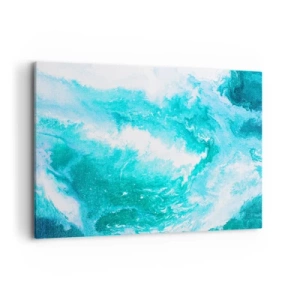 Quadro su tela - Stampe su Tela - Vortice astratto nei toni del blu - 120x80cm - Nel vortice degli elementi - Decorazione murale moderna per soggiorno e camera da letto ARTTOR