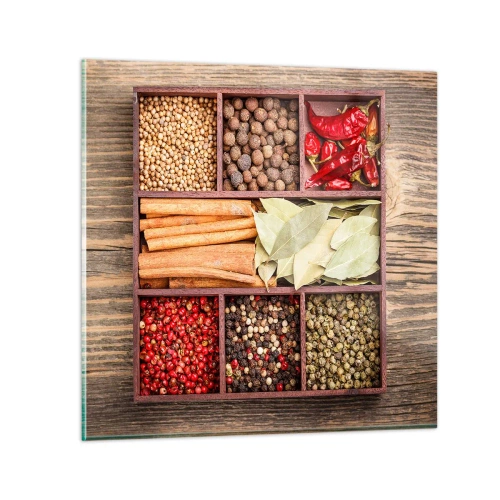 Quadro su vetro - Ordine delle forme, bouquet degli aromi - 30x30 cm